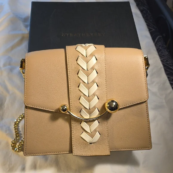 Strathberry Tan and Cream Crossbody Bag - Picture 6 of 10